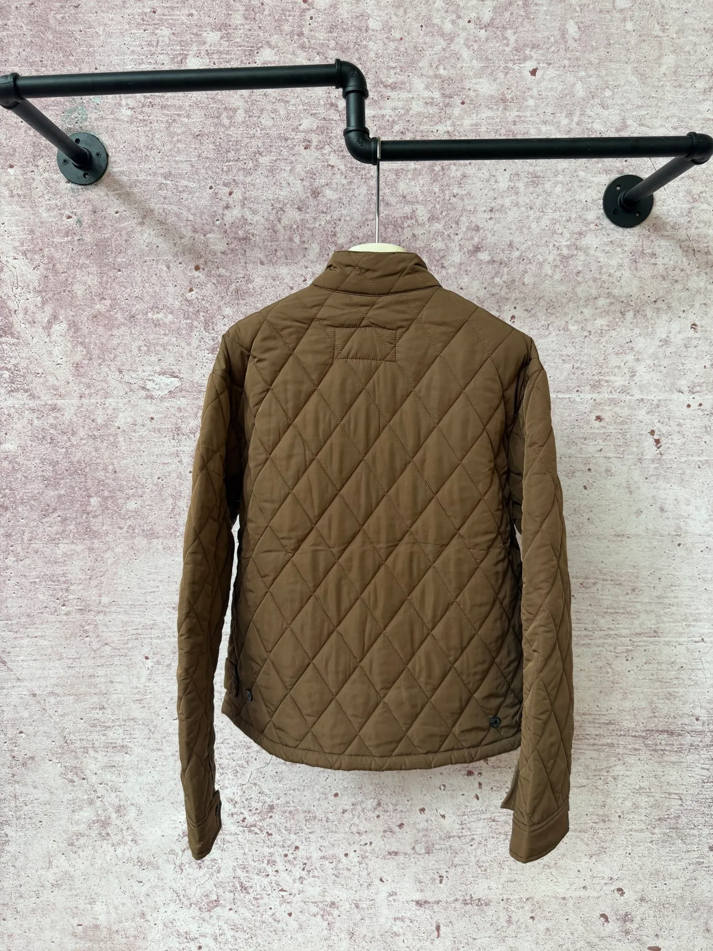 P420 Raff's new diamond-shaped plaid workwear cotton jacket, customized hardware accessories, fine workmanship inside and outside to maintain the original details, simple version, old money style, casual matching, workmanship details restored, diamond-shaped grid stitching inside and outside, fixed, first choice for autumn wear, full of details